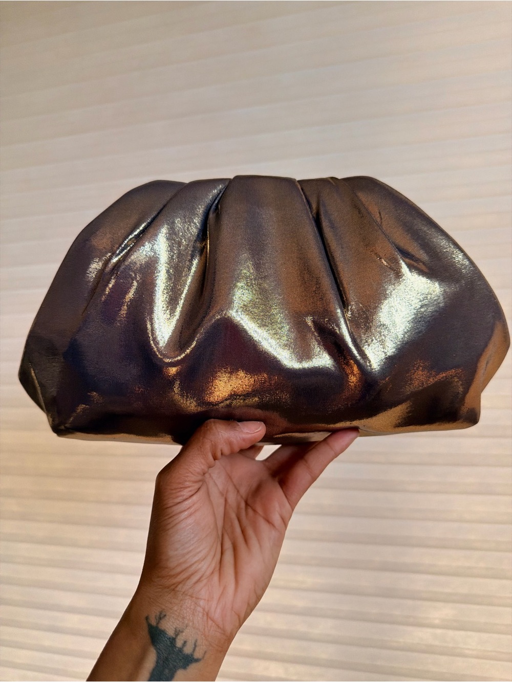 Nina Metallic Frame Clutch